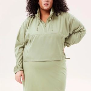 Girlfriend Matcha Huddle Half Zip Windbreaker